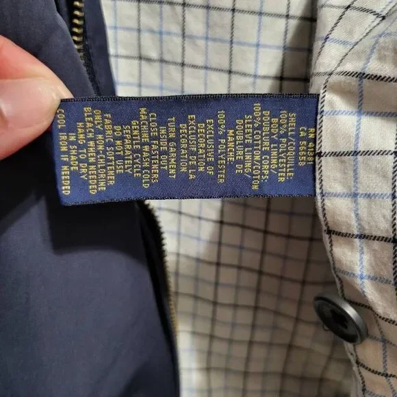 Polo Ralph Lauren Navy Harrington Bomber Golf Jacket Mens Plaid Lined. Mens 3XB - Picture 10 of 11